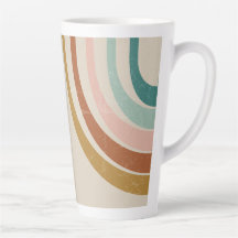 Retro Rainbow Latte Tasse