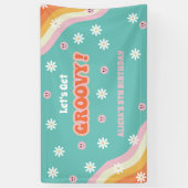 Retro Rainbow Let's Get Groovy Birthday Banner (Vertikal)
