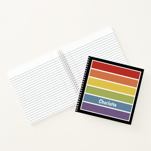 Retro-Rainbow-LGBT Personalisiert Notizblock (Innenseite)