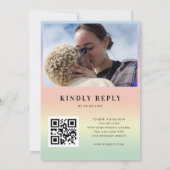 Retro-Rainbow-LGBTQ-Gay Pride Einladung (Rückseite)