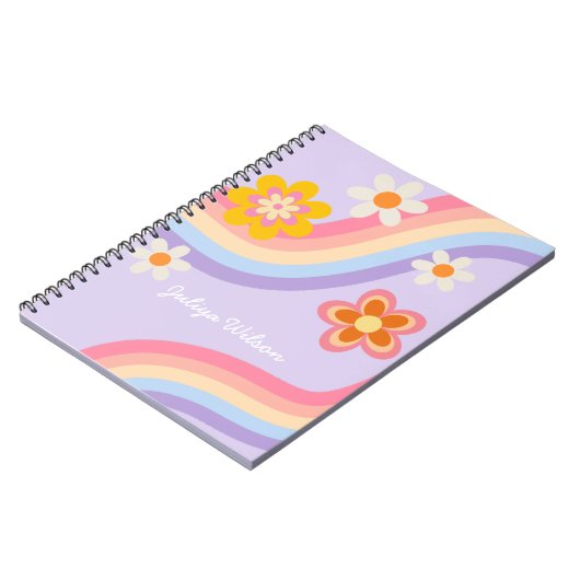 Retro Rainbow lila Notizblock (Linke Seite)