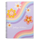 Retro Rainbow lila Notizblock (Vorderseite)