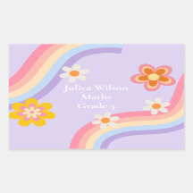 Retro Rainbow lila zurück zur Schule