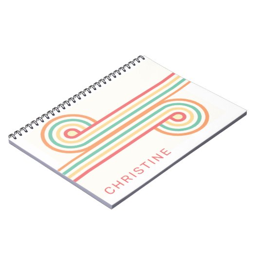 Retro Rainbow Line Art Notizblock (Linke Seite)