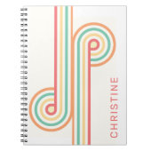 Retro Rainbow Line Art Notizblock (Vorderseite)