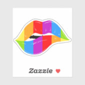 Retro Rainbow Lips Prix Kiss Cut Sticker (Blatt)