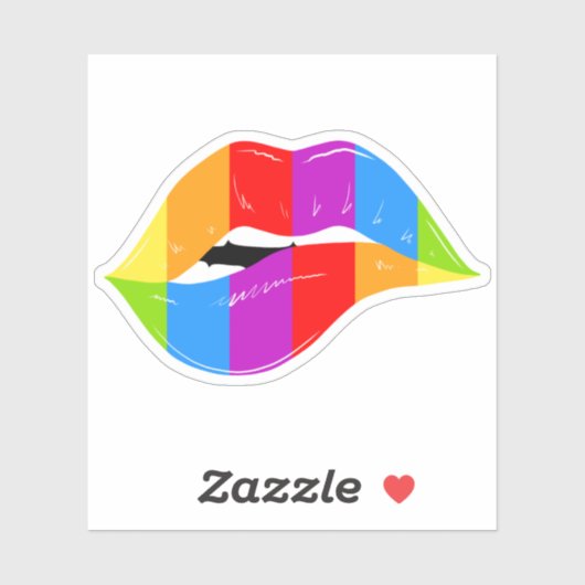 Retro Rainbow Lips Prix Kiss Cut Sticker (Blatt)