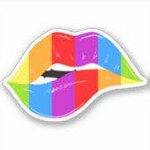 Retro Rainbow Lips Prix Kiss Cut Sticker (Vorderseite)