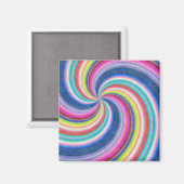 Retro Rainbow Lollipop Candy Magnet (Vorderseite/Rückseite)