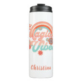 Retro Rainbow Magic Vibes Thermosbecher (Vorderseite)