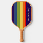 Retro Rainbow Navy Orange Olive Green Individuelle Pickleball Schläger (Vorderseite)