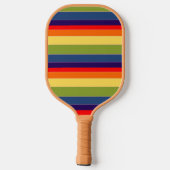 Retro Rainbow Navy Orange Olive Green Individuelle Pickleball Schläger (Rückseite)