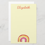 Retro Rainbow niedliche Wasserfarbe Briefpapier (Vorne/Hinten)