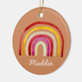 Retro Rainbow niedliche Wasserfarbe Keramik Ornament (Links)