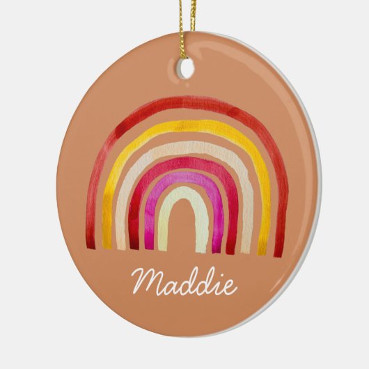 Retro Rainbow niedliche Wasserfarbe Keramik Ornament (Links)
