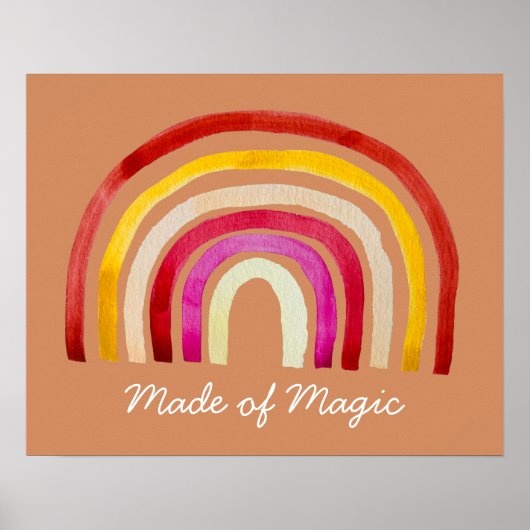 Retro Rainbow niedliche Wasserfarbe Poster (Vorne)