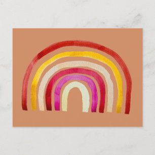 Retro Rainbow niedliche Wasserfarbe Postkarte