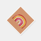 Retro Rainbow niedliche Wasserfarbe Serviette (Ecke)
