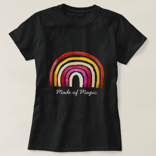 Retro Rainbow niedliche Wasserfarbe T-Shirt (Design vorne)