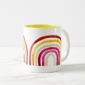 Retro Rainbow niedliche Wasserfarbe Zweifarbige Tasse (VorderseiteRechts)