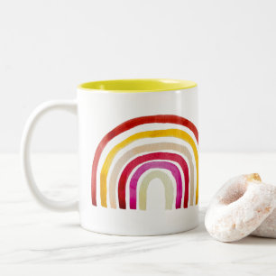 Retro Rainbow niedliche Wasserfarbe Zweifarbige Tasse