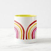 Retro Rainbow niedliche Wasserfarbe Zweifarbige Tasse (Mittel)