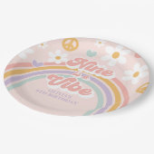 Retro Rainbow Nine ist ein Vibe 9. Pappteller (Schrägansicht)