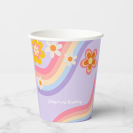 Retro Rainbow Pappbecher