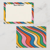 Retro Rainbow Personalisiert Name Modern Note Card Mitteilungskarte (Vorne/Hinten)