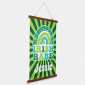 Retro Rainbow Personalisiert Name St. Patrick's Da Wandteppich Mit Holzrahmen (Gewinkelt)