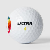 Retro Rainbow Personalisierte Monogramm farbig Golfball (Logo)