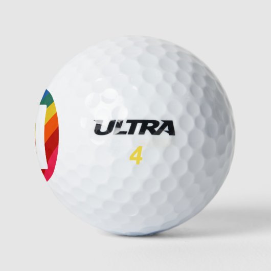 Retro Rainbow Personalisierte Monogramm farbig Golfball (Logo)