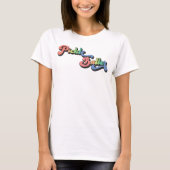 Retro Rainbow Pickleballer Funny pickleball T-Shirt (Vorderseite)