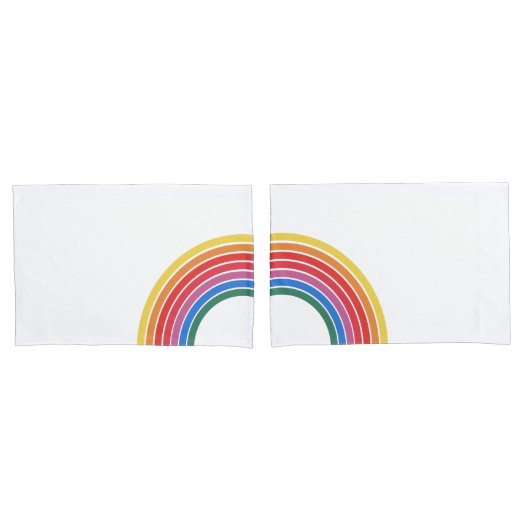 Retro Rainbow Pillow Case Kissenbezug (Vorderseite-Set)