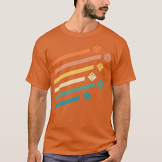 Retro Rainbow Polyhedral Dice Set Colors Tablette T-Shirt