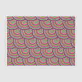 Retro Rainbow Psychedelic Circles Pattern Seidenpapier (Vorderseite)