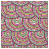Retro Rainbow Psychedelic Circles Pattern Stoff (Nahaufnahme)