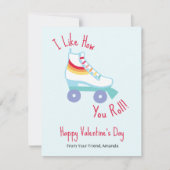 Retro Rainbow Roller Skate Klasse Valentine Ankündigung (Vorderseite)