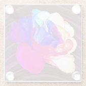 Retro Rainbow Rose Pop Art Glasuntersetzer (Rückseite)