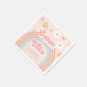 Retro Rainbow Seven ist ein Vibe 7. Geburtstag Serviette (Ecke)