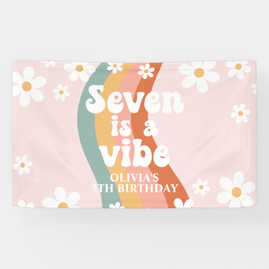 Retro Rainbow Seven ist ein Vibe Daisy 7. Banner (Horizontal)
