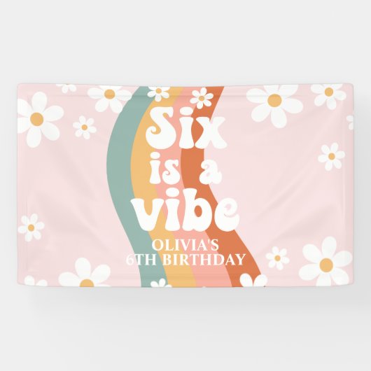 Retro Rainbow Six ist ein Vibe Daisy 6. Banner (Horizontal)