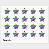 Retro Rainbow Star Stickers (Blatt)