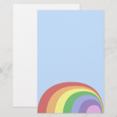 Retro Rainbow Stationery Briefpapier (Vorne/Hinten)