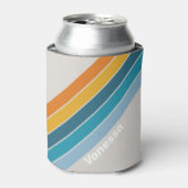 Retro Rainbow Stripes with Name Dosenkühler (Kanne Vorderseite)