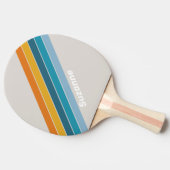 Retro Rainbow Striping mit Name Tischtennis Schläger (Seitenansicht)