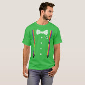 Retro Rainbow Suspender Leprechaun St Patricks Day T-Shirt (Vorne ganz)