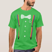 Retro Rainbow Suspender Leprechaun St Patricks Day T-Shirt (Vorderseite)