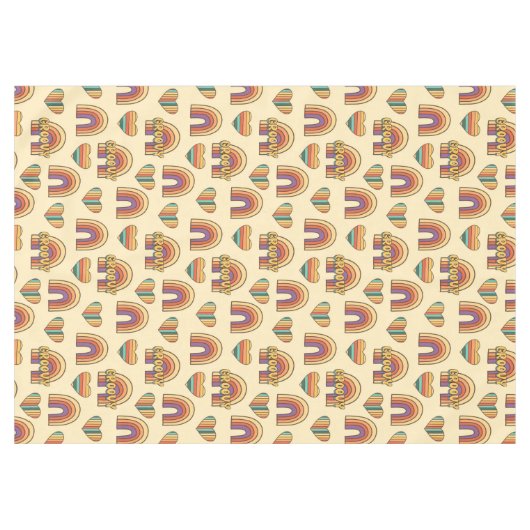 Retro Rainbow Tablecloth 60s Pastel Table Joy Tischdecke (Vorderseite (Horizontal))