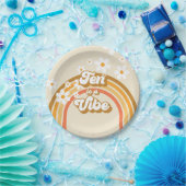 Retro Rainbow Ten ist ein Vibe Groovy zum 10. Gebu Pappteller (Party)